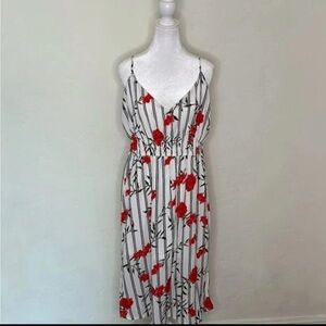 Guess White and Red Sleeveless Sundress with Spaghetti Straps